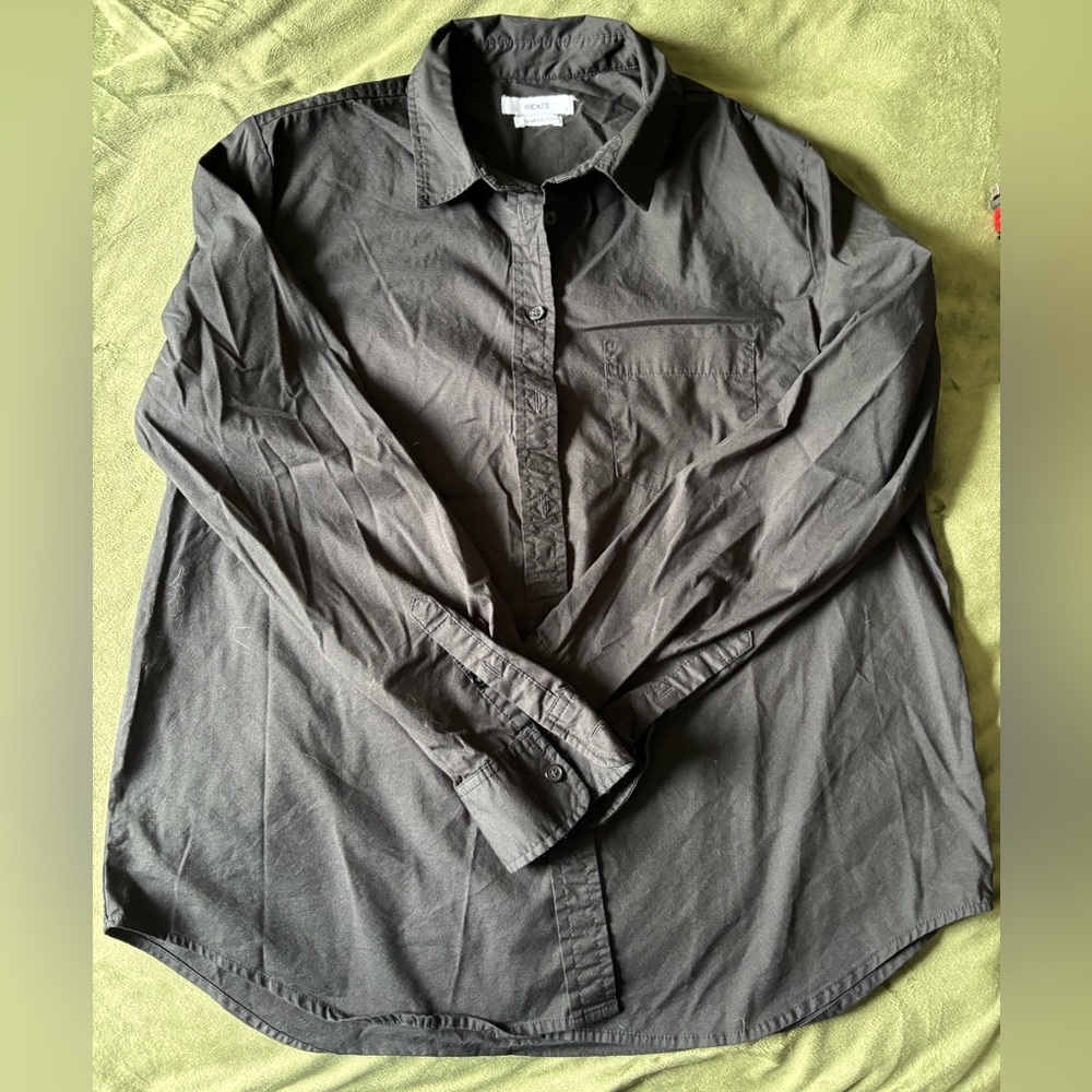 Rickis Black Button-Up Shirt